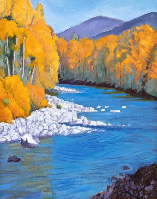 Fall Along the Skykomish River Washington by Terry Lockman