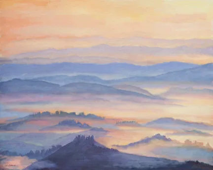 Sunrise over Tuscany by Terry Lockman