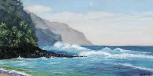 Winter at Ke'e Beach by Terry Lockman