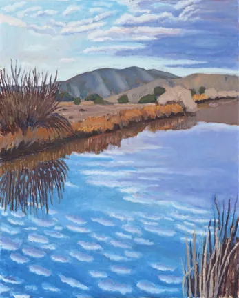 Winter Evening, White House Pool by Terry Lockman